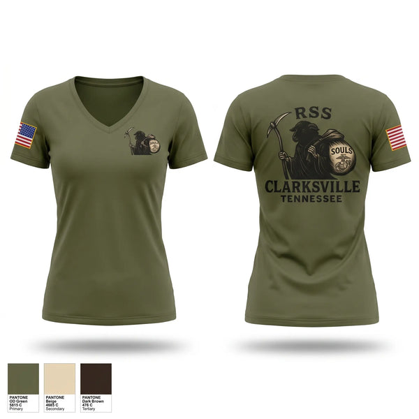 Womens Short Sleeve Vneck Shirt, RSS Clarksville, Marines, Teamtime, Team time, sublimation, custom sports apparel, team uniforms, spirit wear, spiritwear, sports uniforms, custom shirts, team store, custom team store, fundraiser sports, apparel fundraiser