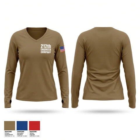Womens Long Sleeve Vneck Shirt, 212th ENGINEER COMPANY, National Guard, Teamtime, Team time, sublimation, custom sports apparel, team uniforms, spirit wear, spiritwear, sports uniforms, custom shirts, team store, custom team store, fundraiser sports, apparel fundraiser
