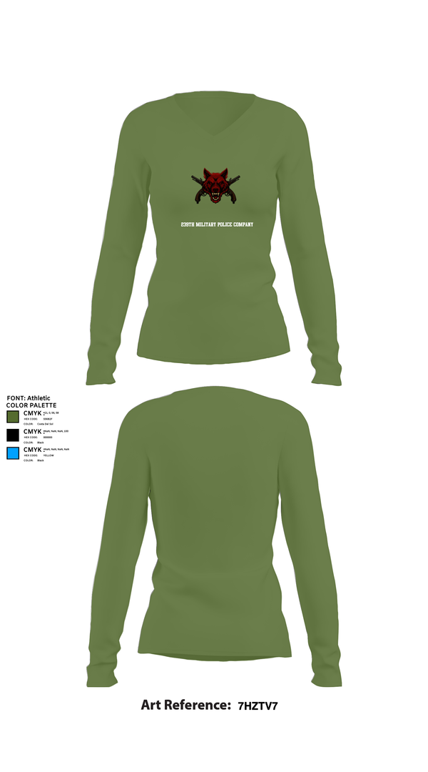 Womens Long Sleeve Vneck Shirt, 239th Military Police Company, , Teamtime, Team time, sublimation, custom sports apparel, team uniforms, spirit wear, spiritwear, sports uniforms, custom shirts, team store, custom team store, fundraiser sports, apparel fundraiser