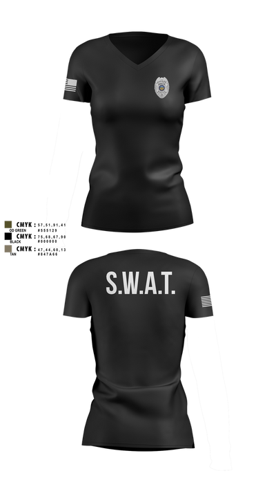 GRATIS SWAT TEAM 58848814 Women's Short Sleeve V-neck Shirt - 100
