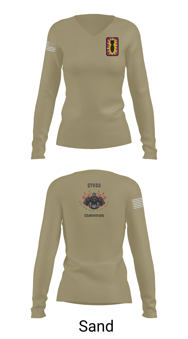 Womens Long Sleeve Vneck Shirt, HHD, 52ND EOD GP, , Teamtime, Team time, sublimation, custom sports apparel, team uniforms, spirit wear, spiritwear, sports uniforms, custom shirts, team store, custom team store, fundraiser sports, apparel fundraiser