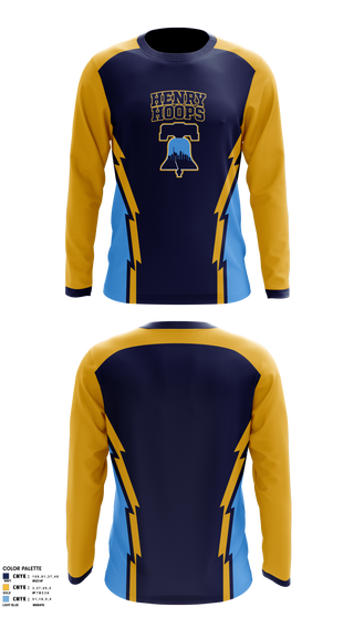 Long Sleeve Performance Shirt, Henry hoops, Men's Basketball, Teamtime, Team time, sublimation, custom sports apparel, team uniforms, spirit wear, spiritwear, sports uniforms, custom shirts, team store, custom team store, fundraiser sports, apparel fundraiser