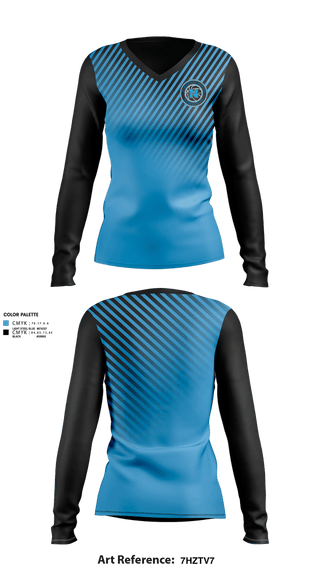 Womens Long Sleeve Vneck Shirt, NORTH BAY HAVEN BUCCANEERS, Women's Basketball, Teamtime, Team time, sublimation, custom sports apparel, team uniforms, spirit wear, spiritwear, sports uniforms, custom shirts, team store, custom team store, fundraiser sports, apparel fundraiser
