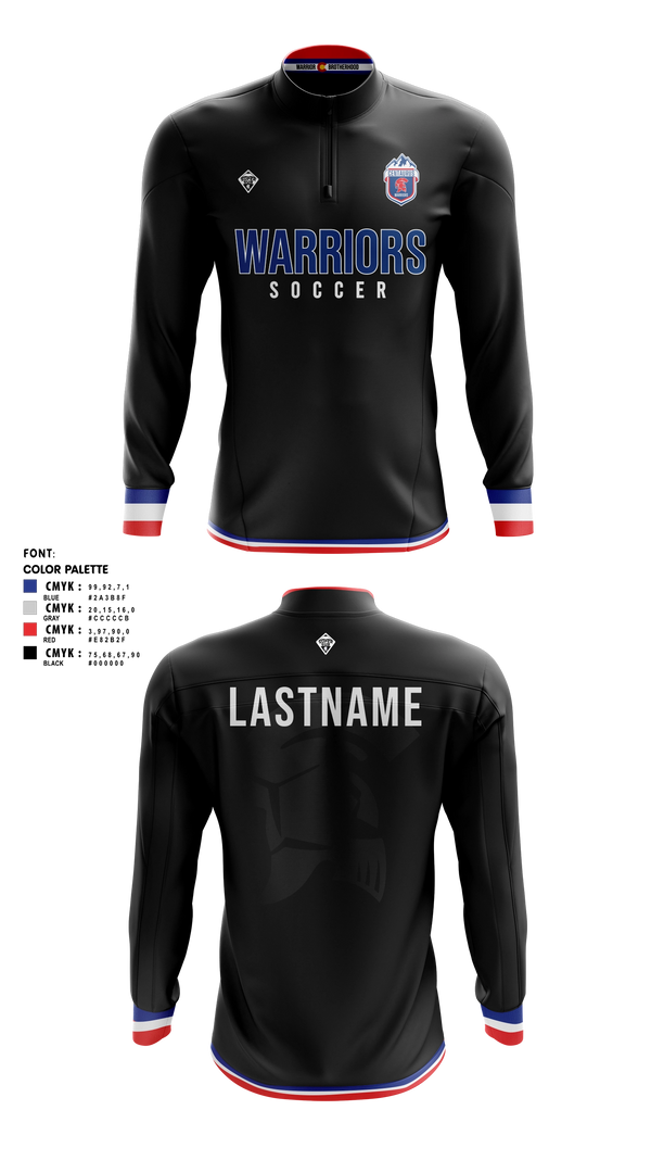 Quarter Zip Jacket, Coal Ridge HS Boys Soccer, Men's Soccer, Teamtime, Team time, sublimation, custom sports apparel, team uniforms, spirit wear, spiritwear, sports uniforms, custom shirts, team store, custom team store, fundraiser sports, apparel fundraiser