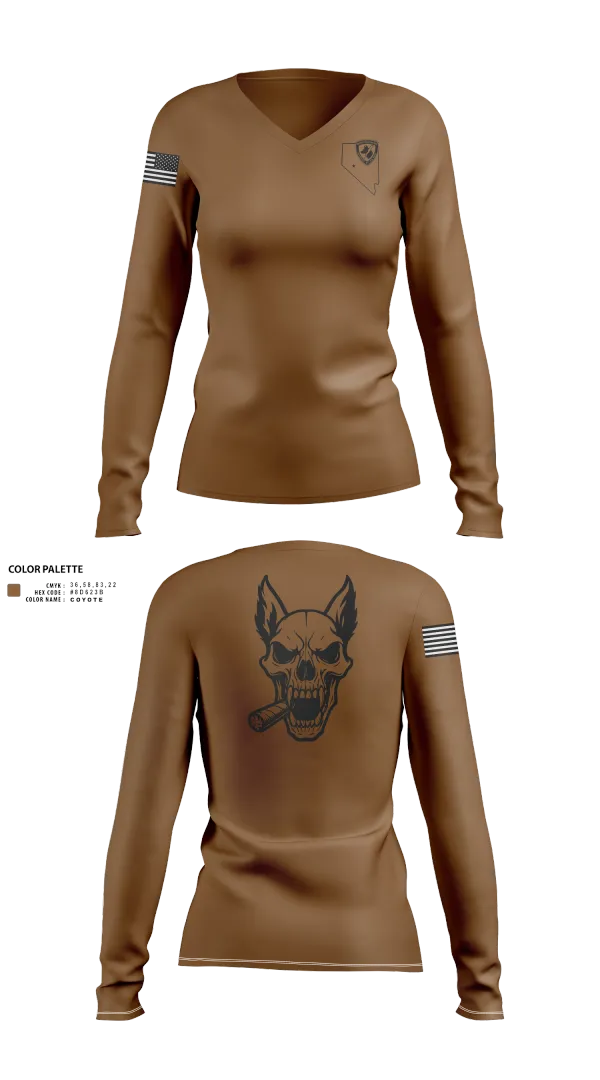 Womens Long Sleeve Vneck Shirt, NAS Fallon K9, , Teamtime, Team time, sublimation, custom sports apparel, team uniforms, spirit wear, spiritwear, sports uniforms, custom shirts, team store, custom team store, fundraiser sports, apparel fundraiser