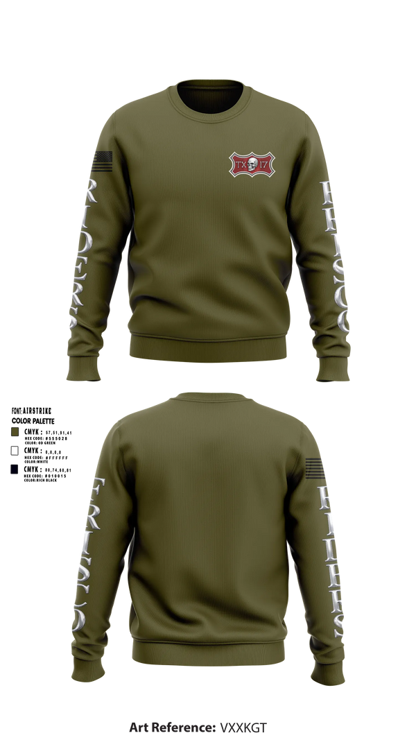 Crew Neck Sweatshirt, VFW Riders Unit 17, Marines, Teamtime, Team time, sublimation, custom sports apparel, team uniforms, spirit wear, spiritwear, sports uniforms, custom shirts, team store, custom team store, fundraiser sports, apparel fundraiser