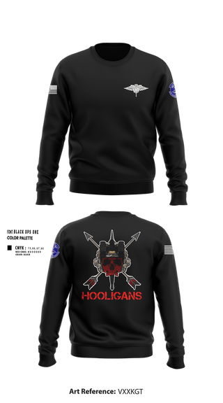 Crew Neck Sweatshirt, Hooligans, Air Force, Teamtime, Team time, sublimation, custom sports apparel, team uniforms, spirit wear, spiritwear, sports uniforms, custom shirts, team store, custom team store, fundraiser sports, apparel fundraiser