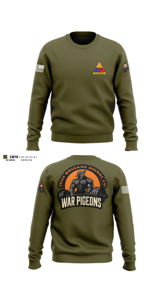 Crew Neck Sweatshirt, 261st War Pigeons, Army, Teamtime, Team time, sublimation, custom sports apparel, team uniforms, spirit wear, spiritwear, sports uniforms, custom shirts, team store, custom team store, fundraiser sports, apparel fundraiser