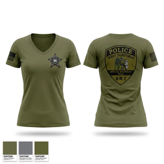 Womens Short Sleeve Vneck Shirt, West Suburban SRT, Police, Teamtime, Team time, sublimation, custom sports apparel, team uniforms, spirit wear, spiritwear, sports uniforms, custom shirts, team store, custom team store, fundraiser sports, apparel fundraiser
