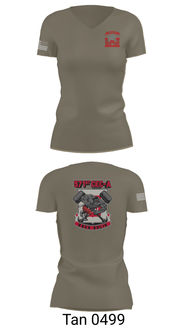 Womens Short Sleeve Vneck Shirt, 571st CEC-A, , Teamtime, Team time, sublimation, custom sports apparel, team uniforms, spirit wear, spiritwear, sports uniforms, custom shirts, team store, custom team store, fundraiser sports, apparel fundraiser