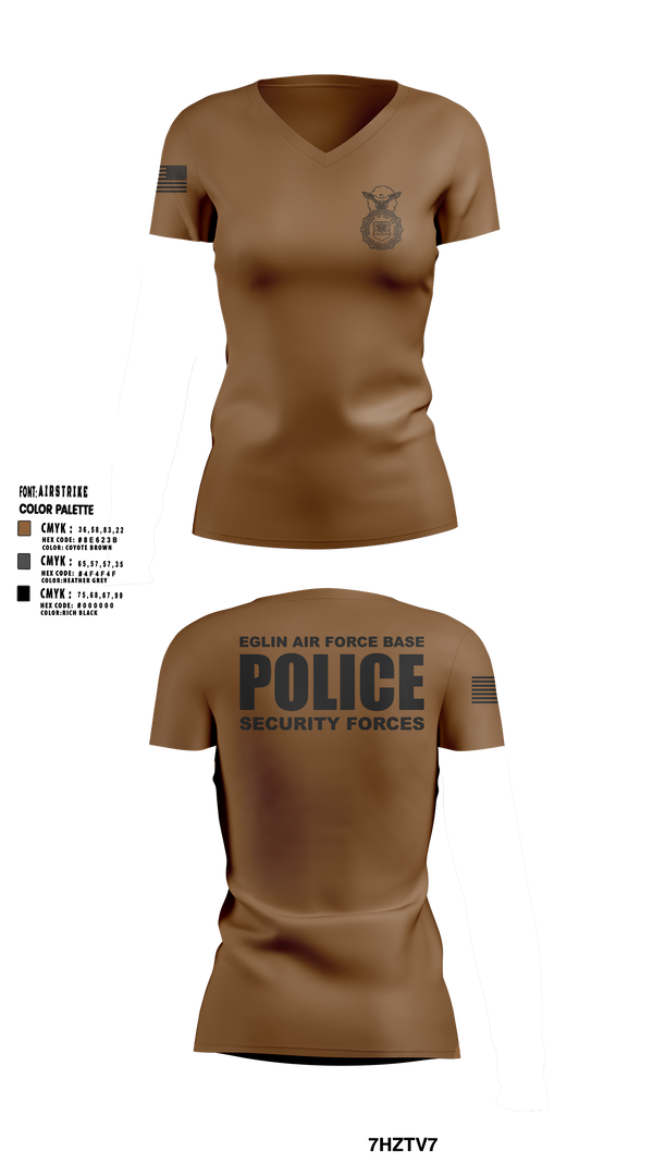 Womens Short Sleeve Vneck Shirt, 96 SFS / Eglin Police, Air Force, Teamtime, Team time, sublimation, custom sports apparel, team uniforms, spirit wear, spiritwear, sports uniforms, custom shirts, team store, custom team store, fundraiser sports, apparel fundraiser