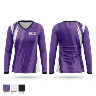 Womens Long Sleeve Vneck Shirt, Shamokin Area Indians, Women's Soccer, Teamtime, Team time, sublimation, custom sports apparel, team uniforms, spirit wear, spiritwear, sports uniforms, custom shirts, team store, custom team store, fundraiser sports, apparel fundraiser