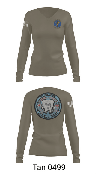 Womens Long Sleeve Vneck Shirt, Kadena Dental Squadron, Air Force, Teamtime, Team time, sublimation, custom sports apparel, team uniforms, spirit wear, spiritwear, sports uniforms, custom shirts, team store, custom team store, fundraiser sports, apparel fundraiser