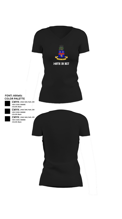 148th IN RGT 38204937 Women's Short Sleeve V-neck Shirt - 23