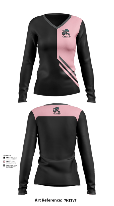 Raptor Roofing 26077645 Women's Long Sleeve V-neck Shirt - 41