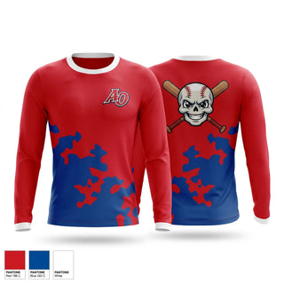Long Sleeve Performance Shirt, Amador Outlaws, Baseball, Teamtime, Team time, sublimation, custom sports apparel, team uniforms, spirit wear, spiritwear, sports uniforms, custom shirts, team store, custom team store, fundraiser sports, apparel fundraiser