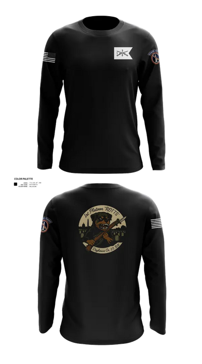 Doghouse 1st Platoon Rottweilers 61598708 Long Sleeve Performance Shirt 30
