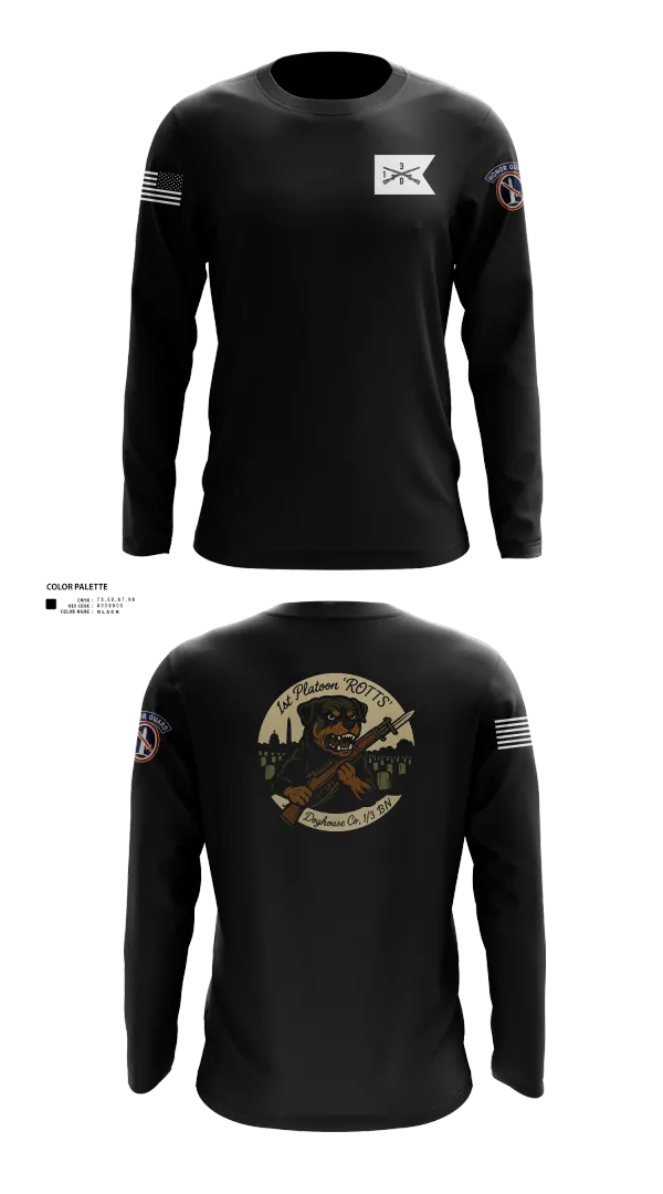 Long Sleeve Performance Shirt, Doghouse 1st Platoon Rottweilers, , Teamtime, Team time, sublimation, custom sports apparel, team uniforms, spirit wear, spiritwear, sports uniforms, custom shirts, team store, custom team store, fundraiser sports, apparel fundraiser