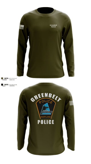 Long Sleeve Performance Shirt, Greenbelt Patrol, Police, Teamtime, Team time, sublimation, custom sports apparel, team uniforms, spirit wear, spiritwear, sports uniforms, custom shirts, team store, custom team store, fundraiser sports, apparel fundraiser