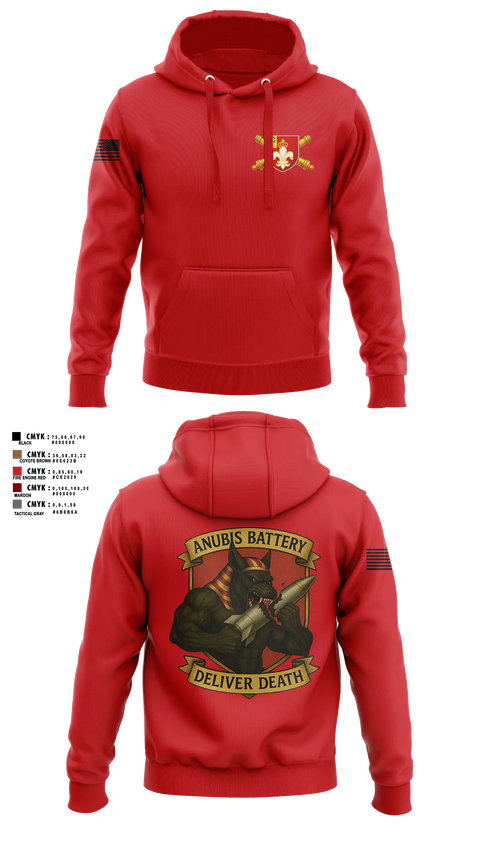 Hoodie, Anubis Battery, 3-12 FA, Army, Teamtime, Team time, sublimation, custom sports apparel, team uniforms, spirit wear, spiritwear, sports uniforms, custom shirts, team store, custom team store, fundraiser sports, apparel fundraiser