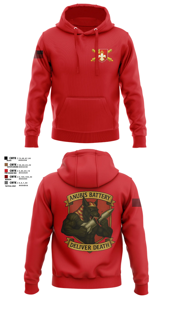 Hoodie, Anubis Battery, 3-12 FA, Army, Teamtime, Team time, sublimation, custom sports apparel, team uniforms, spirit wear, spiritwear, sports uniforms, custom shirts, team store, custom team store, fundraiser sports, apparel fundraiser