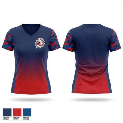 Hill City Indians 57777867 Women's Short Sleeve V-neck Shirt - 1