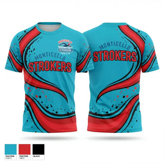 Short Sleeve Performance Shirt, Monticello Strokers Swim Team, Swimming, Teamtime, Team time, sublimation, custom sports apparel, team uniforms, spirit wear, spiritwear, sports uniforms, custom shirts, team store, custom team store, fundraiser sports, apparel fundraiser