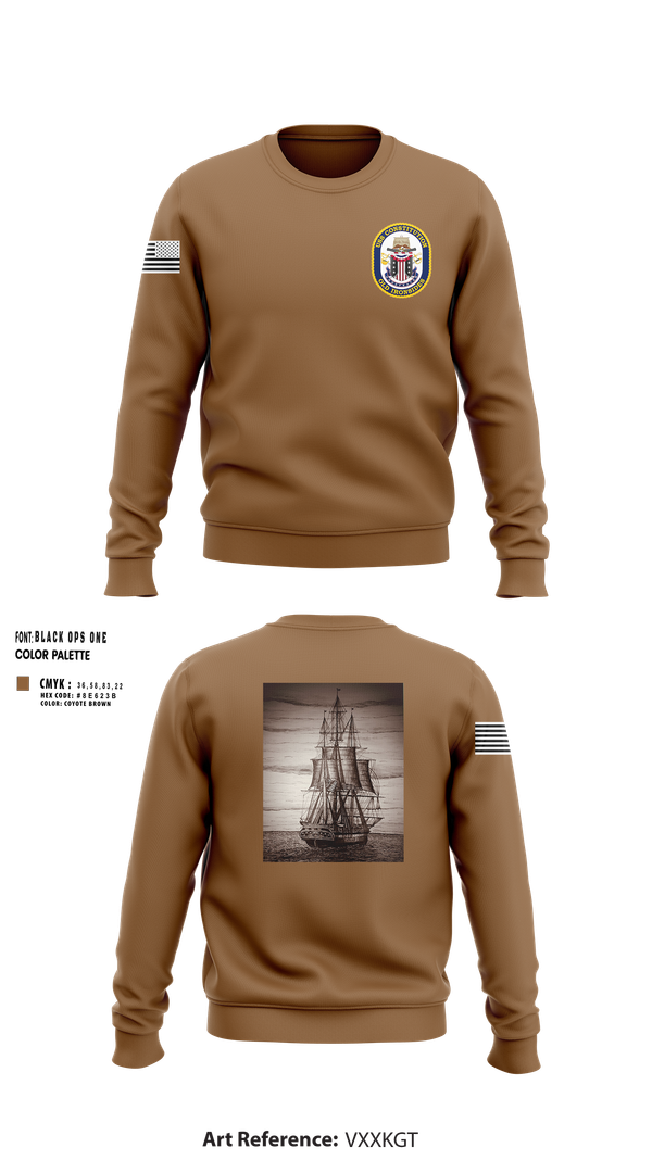 Crew Neck Sweatshirt, USS CONSTITUTION, , Teamtime, Team time, sublimation, custom sports apparel, team uniforms, spirit wear, spiritwear, sports uniforms, custom shirts, team store, custom team store, fundraiser sports, apparel fundraiser