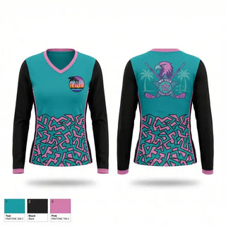 Womens Long Sleeve Vneck Shirt, My Vice Golf, Golf, Teamtime, Team time, sublimation, custom sports apparel, team uniforms, spirit wear, spiritwear, sports uniforms, custom shirts, team store, custom team store, fundraiser sports, apparel fundraiser