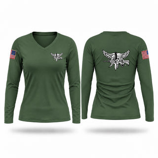 Womens Long Sleeve Vneck Shirt, SRT, Marines, Teamtime, Team time, sublimation, custom sports apparel, team uniforms, spirit wear, spiritwear, sports uniforms, custom shirts, team store, custom team store, fundraiser sports, apparel fundraiser