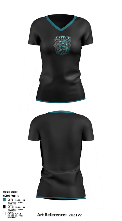Mendota Aztecs 94033090 Women's Short Sleeve V-neck Shirt - 11