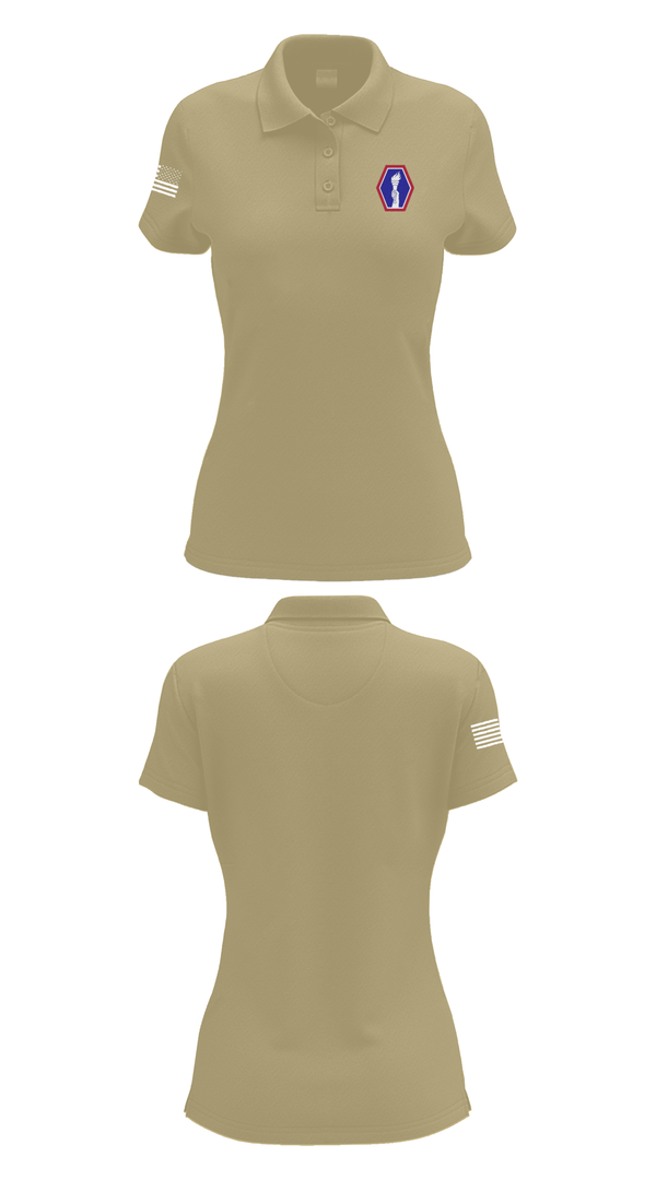 Womens Short Sleeve Performance Polo, 100 Battalion 442 Infantry, Army, Teamtime, Team time, sublimation, custom sports apparel, team uniforms, spirit wear, spiritwear, sports uniforms, custom shirts, team store, custom team store, fundraiser sports, apparel fundraiser