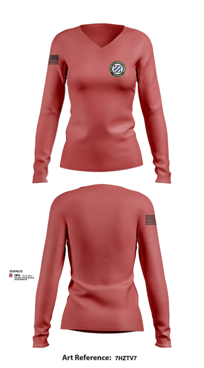 3rd Infantry Division 78750941 Women's Long Sleeve V-neck Shirt - 102