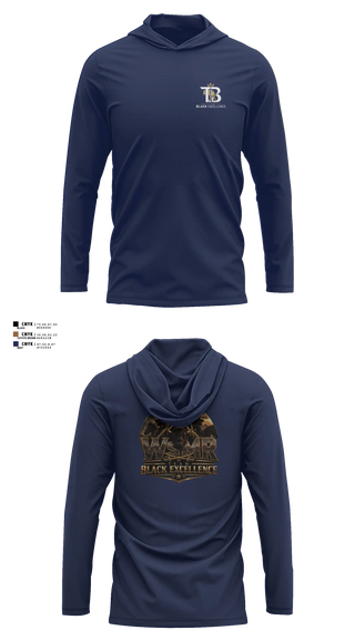 Long Sleeve hooded sunshirt, Black Excellence, , Teamtime, Team time, sublimation, custom sports apparel, team uniforms, spirit wear, spiritwear, sports uniforms, custom shirts, team store, custom team store, fundraiser sports, apparel fundraiser