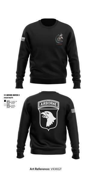 Crew Neck Sweatshirt, 2nd Flt Platoon, B/101 Avn Regt, 101st ABN DIV, , Teamtime, Team time, sublimation, custom sports apparel, team uniforms, spirit wear, spiritwear, sports uniforms, custom shirts, team store, custom team store, fundraiser sports, apparel fundraiser