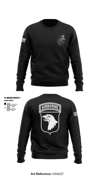 2nd Flt Platoon, B/101 Avn Regt, 101st ABN DIV 10364958 Crew Neck Sweatshirt - 2