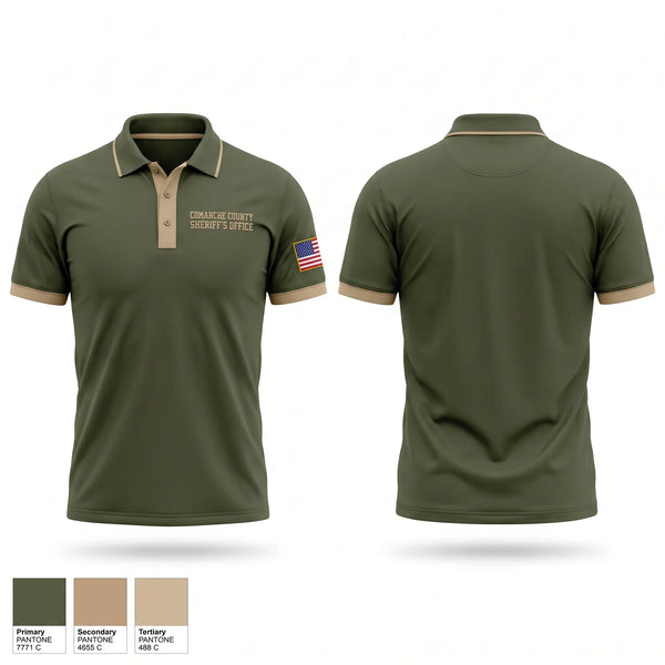 Short Sleeve Performance Polo, Comanche County Sheriffs Office, Police, Teamtime, Team time, sublimation, custom sports apparel, team uniforms, spirit wear, spiritwear, sports uniforms, custom shirts, team store, custom team store, fundraiser sports, apparel fundraiser