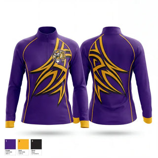 Quarter Zip Jacket, Dupree Tigers, Women's Volleyball, Teamtime, Team time, sublimation, custom sports apparel, team uniforms, spirit wear, spiritwear, sports uniforms, custom shirts, team store, custom team store, fundraiser sports, apparel fundraiser
