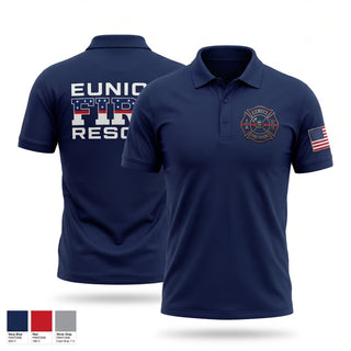 Short Sleeve Performance Polo, Eunice Fire Department, Fire Department, Teamtime, Team time, sublimation, custom sports apparel, team uniforms, spirit wear, spiritwear, sports uniforms, custom shirts, team store, custom team store, fundraiser sports, apparel fundraiser