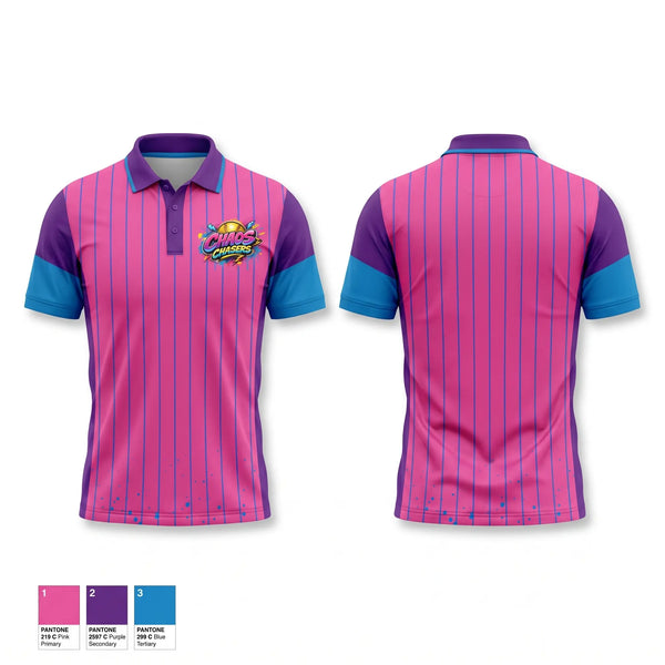 Short Sleeve Performance Polo, Chaos Chasers, Softball, Teamtime, Team time, sublimation, custom sports apparel, team uniforms, spirit wear, spiritwear, sports uniforms, custom shirts, team store, custom team store, fundraiser sports, apparel fundraiser