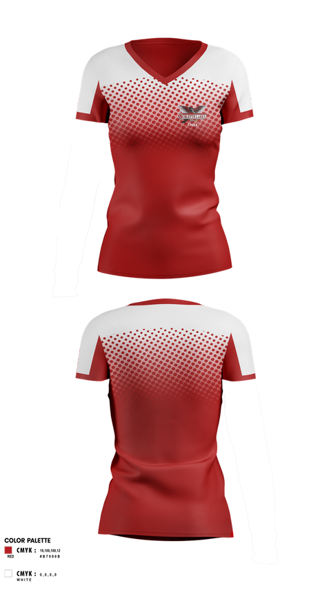 Womens Short Sleeve Vneck Shirt, Sublette Middle School Cheer, Cheer, Teamtime, Team time, sublimation, custom sports apparel, team uniforms, spirit wear, spiritwear, sports uniforms, custom shirts, team store, custom team store, fundraiser sports, apparel fundraiser
