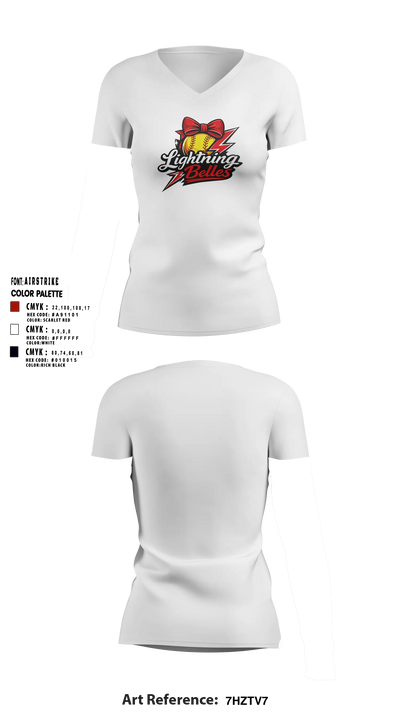 Bluegrass Lightning Belles Women's Short Sleeve V-neck Shirt - 7