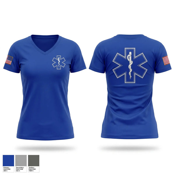 Womens Short Sleeve Vneck Shirt, Frontline EMS Transport, EMS/EMT, Teamtime, Team time, sublimation, custom sports apparel, team uniforms, spirit wear, spiritwear, sports uniforms, custom shirts, team store, custom team store, fundraiser sports, apparel fundraiser