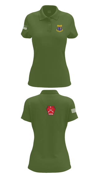 Womens Short Sleeve Performance Polo, A co 1/109, National Guard, Teamtime, Team time, sublimation, custom sports apparel, team uniforms, spirit wear, spiritwear, sports uniforms, custom shirts, team store, custom team store, fundraiser sports, apparel fundraiser