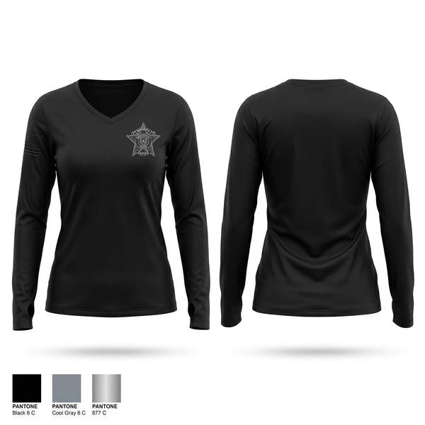 Womens Long Sleeve Vneck Shirt, Tac Ops, Police, Teamtime, Team time, sublimation, custom sports apparel, team uniforms, spirit wear, spiritwear, sports uniforms, custom shirts, team store, custom team store, fundraiser sports, apparel fundraiser