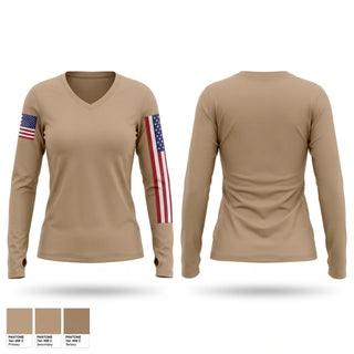 Womens Long Sleeve Vneck Shirt, Firefighter, Fire Department, Teamtime, Team time, sublimation, custom sports apparel, team uniforms, spirit wear, spiritwear, sports uniforms, custom shirts, team store, custom team store, fundraiser sports, apparel fundraiser