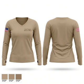 Womens Long Sleeve Vneck Shirt, Leon County Sheriff's Office, Police, Teamtime, Team time, sublimation, custom sports apparel, team uniforms, spirit wear, spiritwear, sports uniforms, custom shirts, team store, custom team store, fundraiser sports, apparel fundraiser