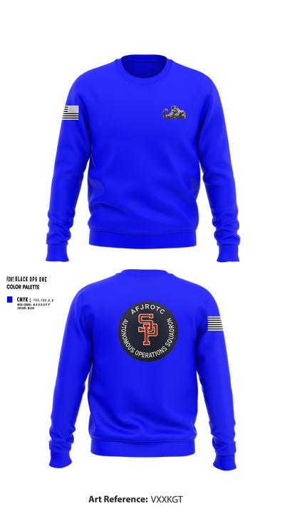 AFJROTC MS-081 DRONE TEAM 88778530 Crew Neck Sweatshirt - 203