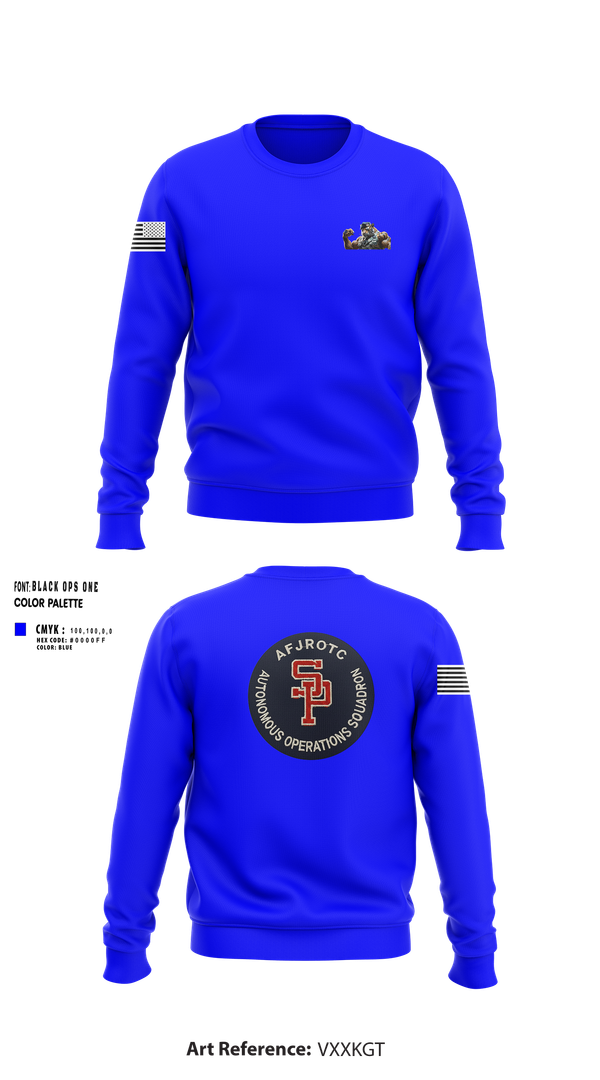 Crew Neck Sweatshirt, AFJROTC MS-081 DRONE TEAM, , Teamtime, Team time, sublimation, custom sports apparel, team uniforms, spirit wear, spiritwear, sports uniforms, custom shirts, team store, custom team store, fundraiser sports, apparel fundraiser
