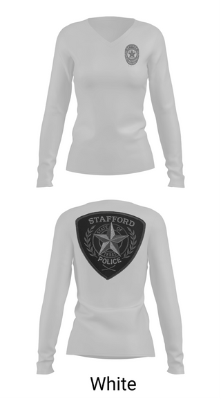 Womens Long Sleeve Vneck Shirt, STAFFORD POLICE DEPARTMENT, Police, Teamtime, Team time, sublimation, custom sports apparel, team uniforms, spirit wear, spiritwear, sports uniforms, custom shirts, team store, custom team store, fundraiser sports, apparel fundraiser